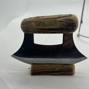 Alaska Antler Handle Ulu Knife